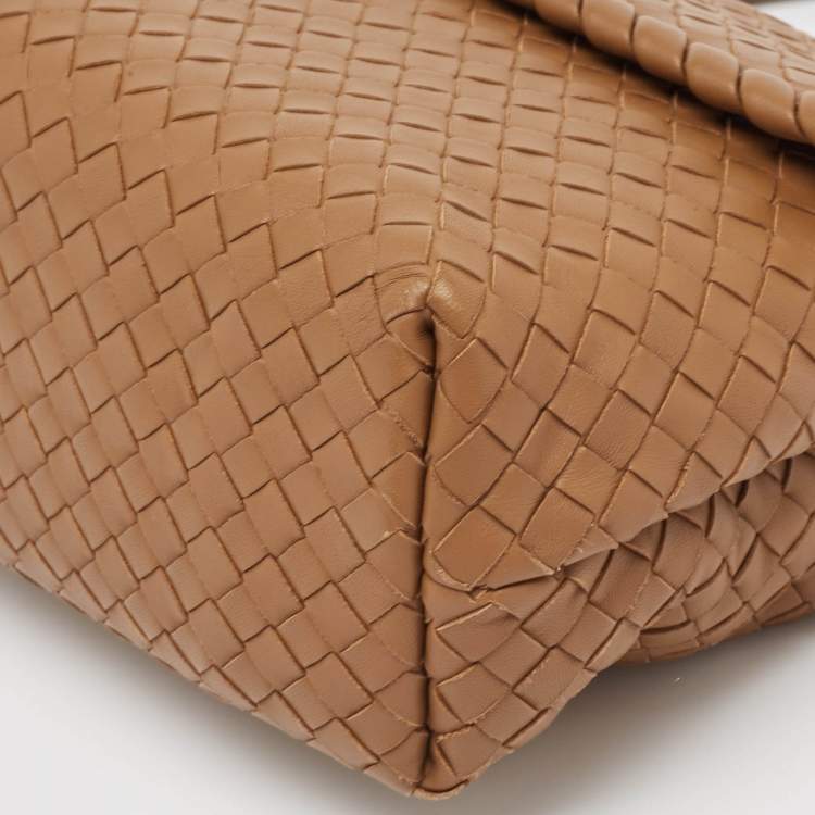Pre Owned Bottega Veneta Brown Intrecciato Leather Medium Olimpia Shoulder Bag