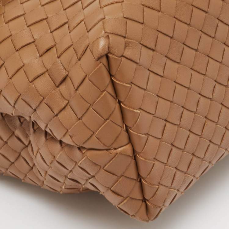 Pre Owned Bottega Veneta Brown Intrecciato Leather Medium Olimpia Shoulder Bag