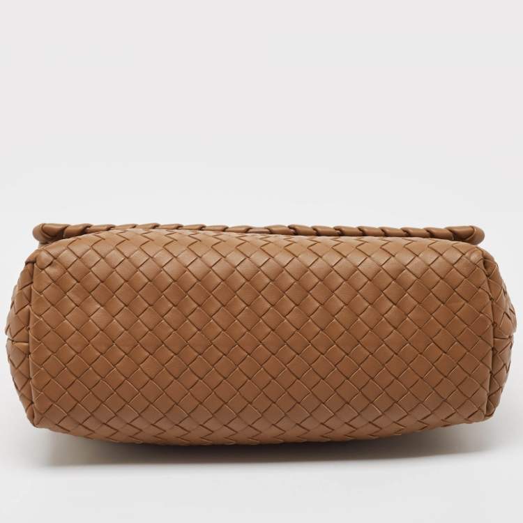 Pre Owned Bottega Veneta Brown Intrecciato Leather Medium Olimpia Shoulder Bag