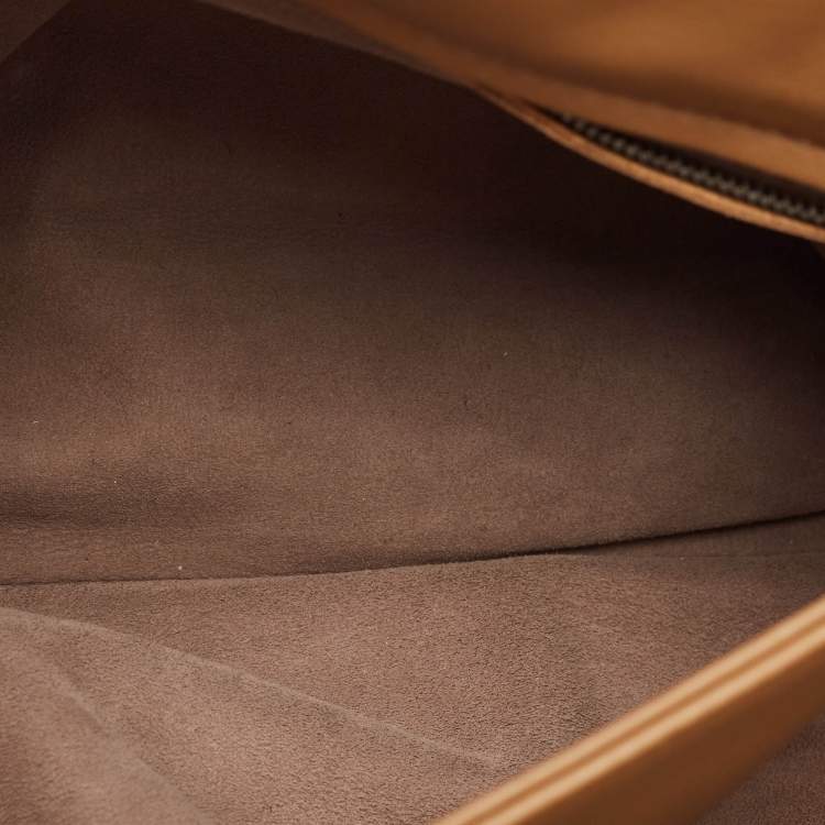 Pre Owned Bottega Veneta Brown Intrecciato Leather Medium Olimpia Shoulder Bag