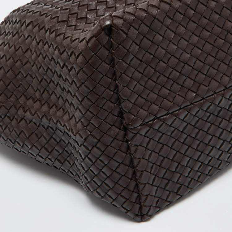 Pre Owned Bottega Veneta Brown Intrecciato Leather Limited Edition 337/500 Cabat Tote 