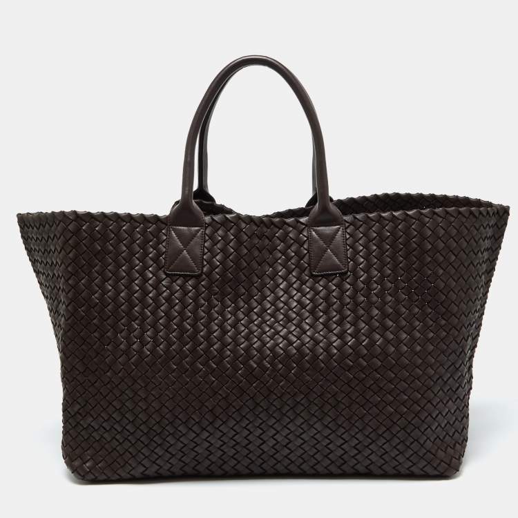 Pre Owned Bottega Veneta Brown Intrecciato Leather Limited Edition 337/500 Cabat Tote 