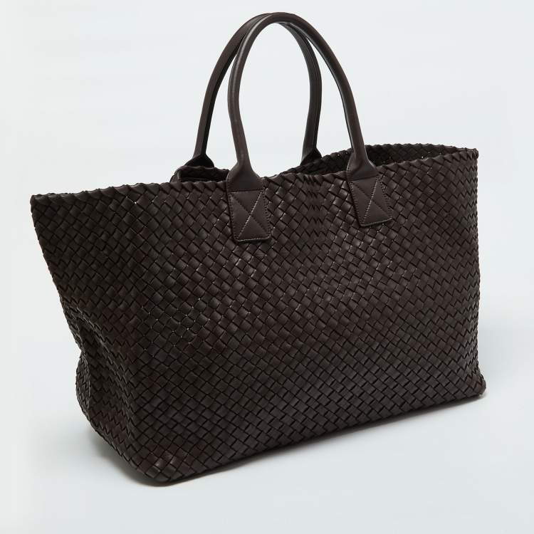Pre Owned Bottega Veneta Brown Intrecciato Leather Limited Edition 337/500 Cabat Tote 