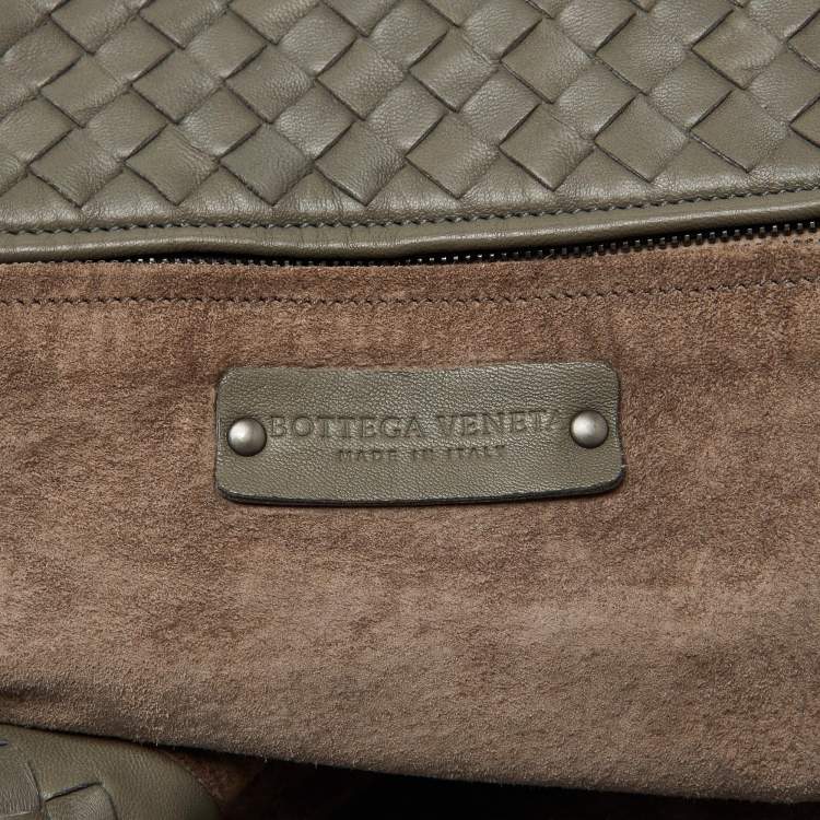 Pre Owned Bottega Veneta Grey Intrecciato Leather Large Cesta Tote