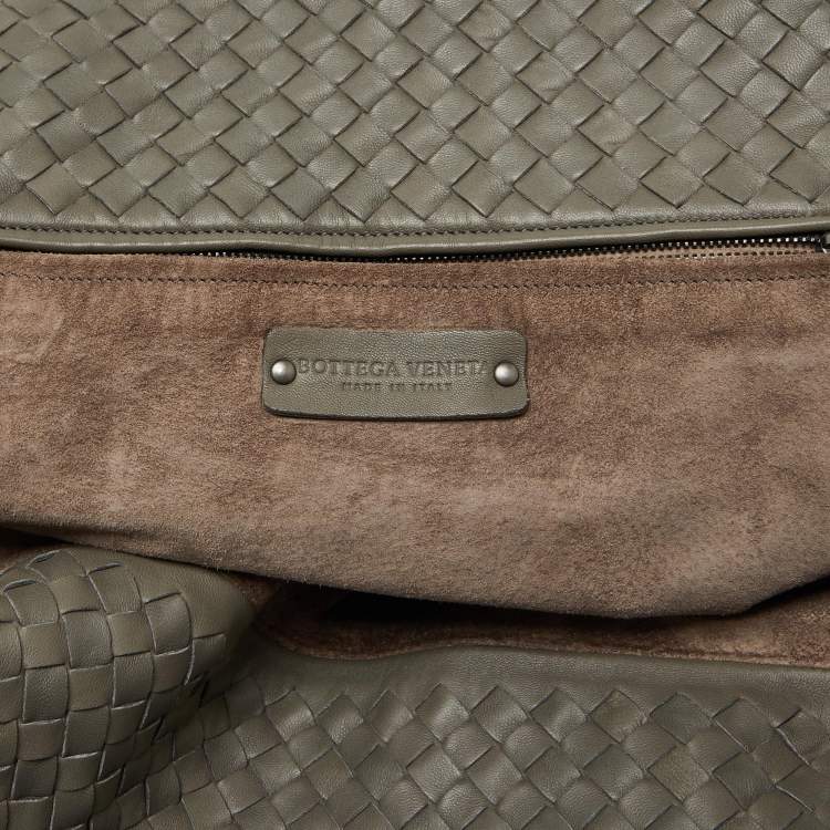 Pre Owned Bottega Veneta Grey Intrecciato Leather Large Cesta Tote