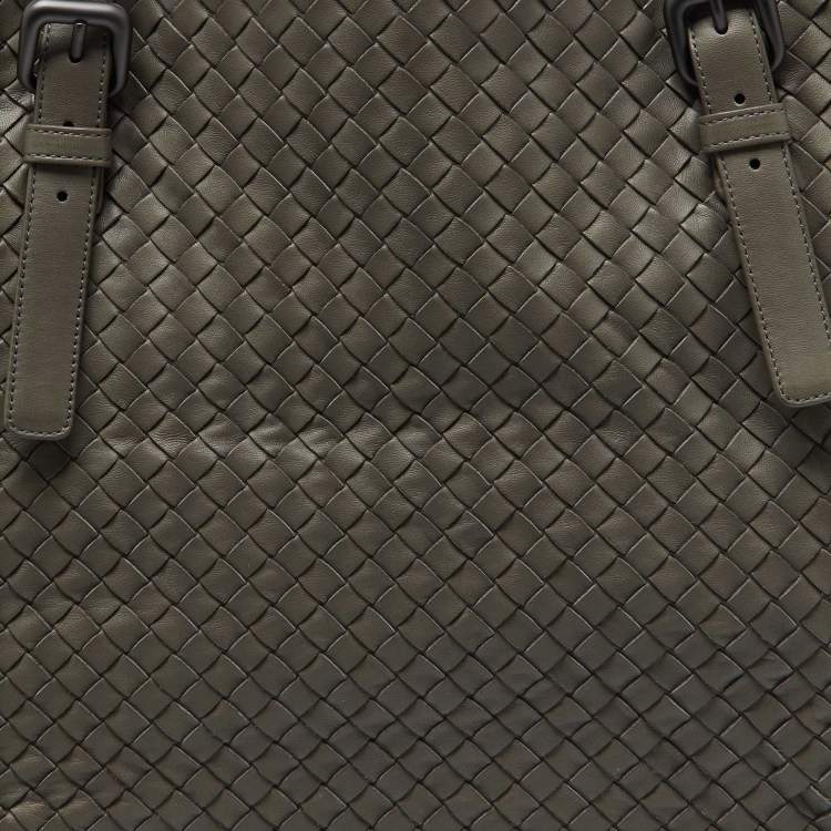 Pre Owned Bottega Veneta Grey Intrecciato Leather Large Cesta Tote
