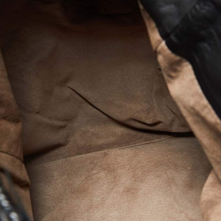 Pre Owned Bottega Veneta Black Leather Hobo 