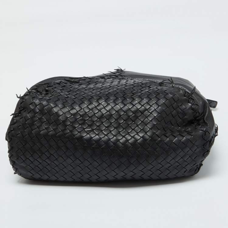 Pre Owned Bottega Veneta Black Leather Hobo 