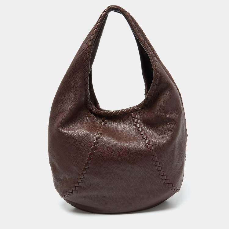 Pre Owned Bottega Veneta Brown Cervo Leather Hobo 