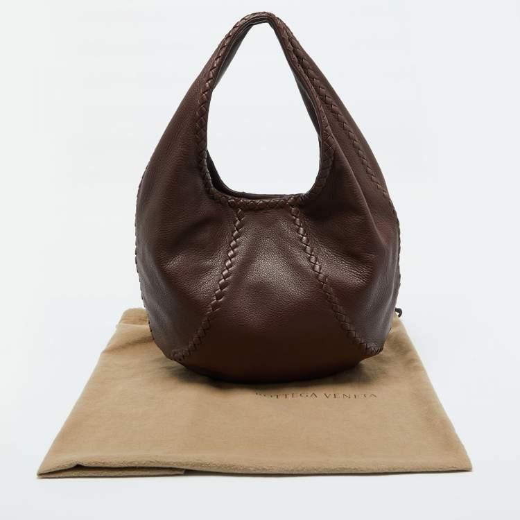 Pre Owned Bottega Veneta Brown Cervo Leather Hobo 