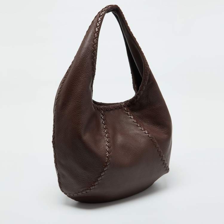 Pre Owned Bottega Veneta Brown Cervo Leather Hobo 