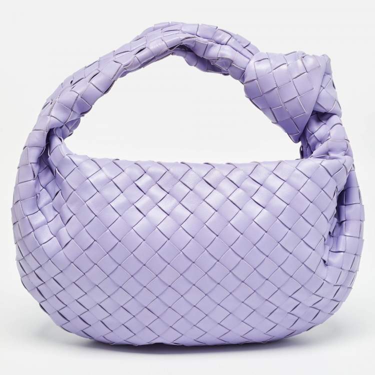 Pre Owned Bottega Veneta Lilac Intrecciato Leather Teen Jodie Hobo