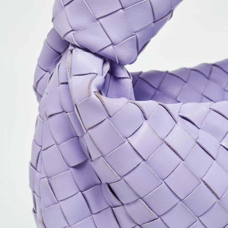 Pre Owned Bottega Veneta Lilac Intrecciato Leather Teen Jodie Hobo