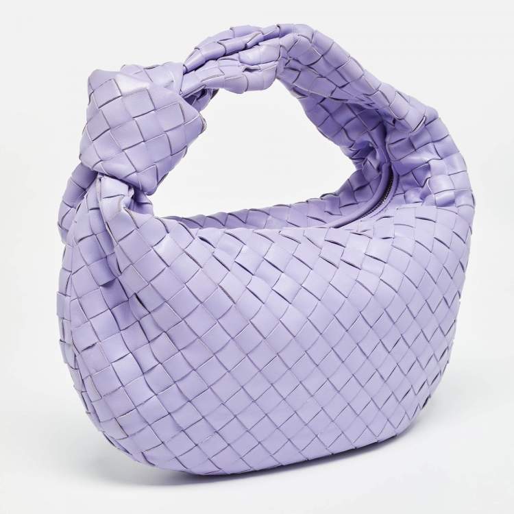Pre Owned Bottega Veneta Lilac Intrecciato Leather Teen Jodie Hobo