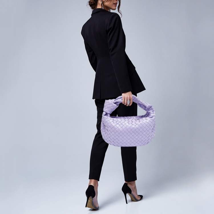 Pre Owned Bottega Veneta Lilac Intrecciato Leather Teen Jodie Hobo