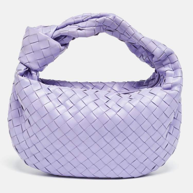 Pre Owned Bottega Veneta Lilac Intrecciato Leather Teen Jodie Hobo