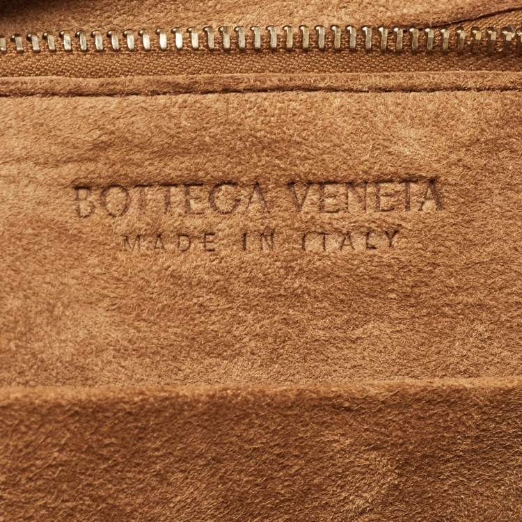 Pre Owned Bottega Veneta Brown Intrecciato Leather Small Arco Tote