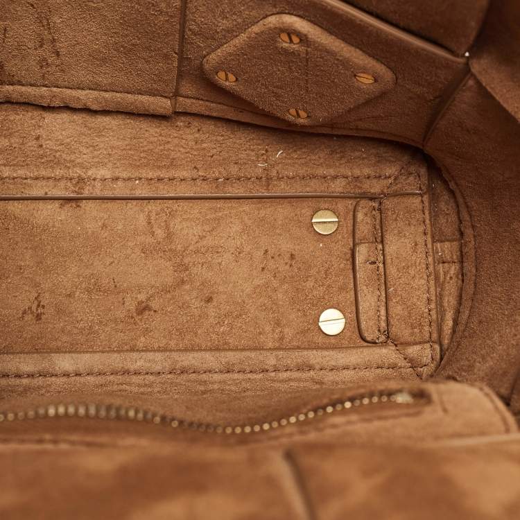 Pre Owned Bottega Veneta Brown Intrecciato Leather Small Arco Tote