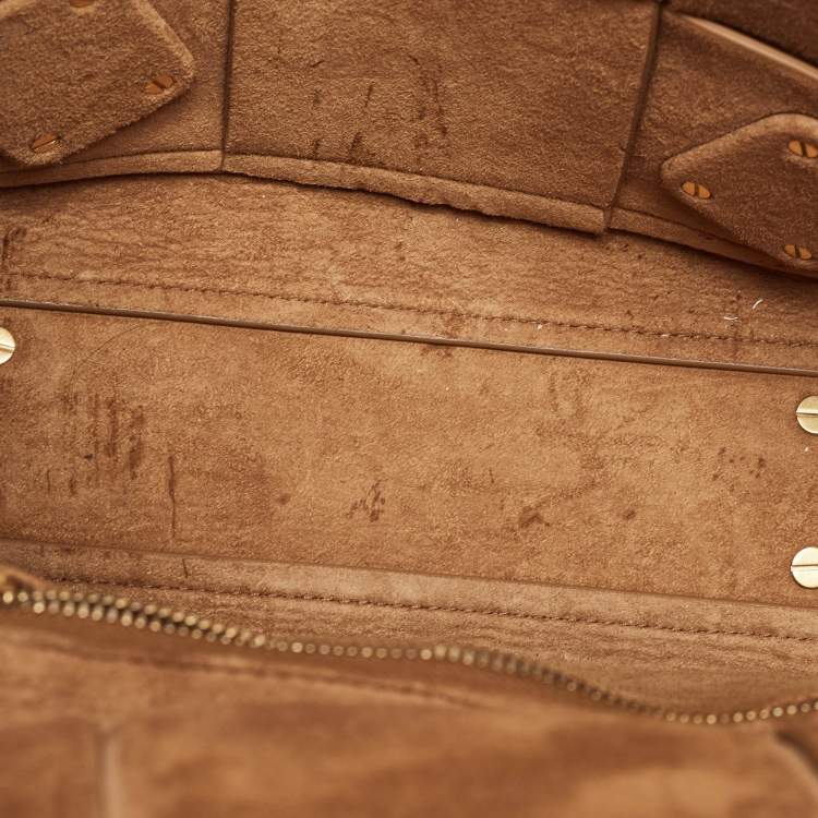 Pre Owned Bottega Veneta Brown Intrecciato Leather Small Arco Tote