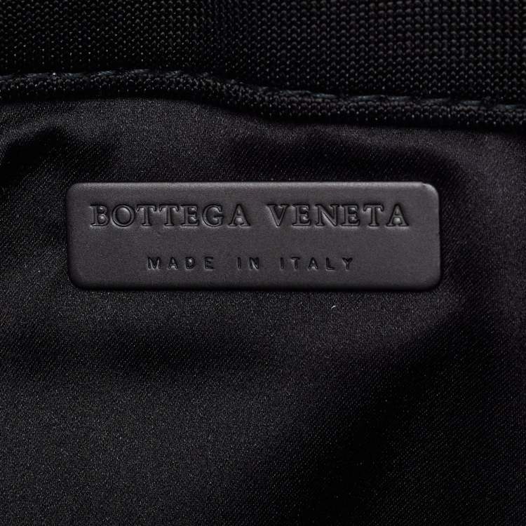 Pre Owned Bottega Veneta Black Intrecciato Canvas Buckle Flap Shoulder Bag