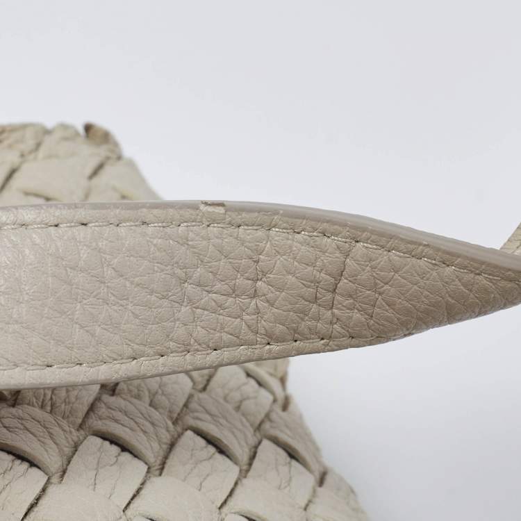 Pre Owned Bottega Veneta Cream Intrecciato Leather Vivo Cervo Satchel