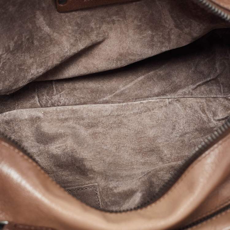 Pre Owned Bottega Veneta Brown Ombre Leather Brera Bowler Bag