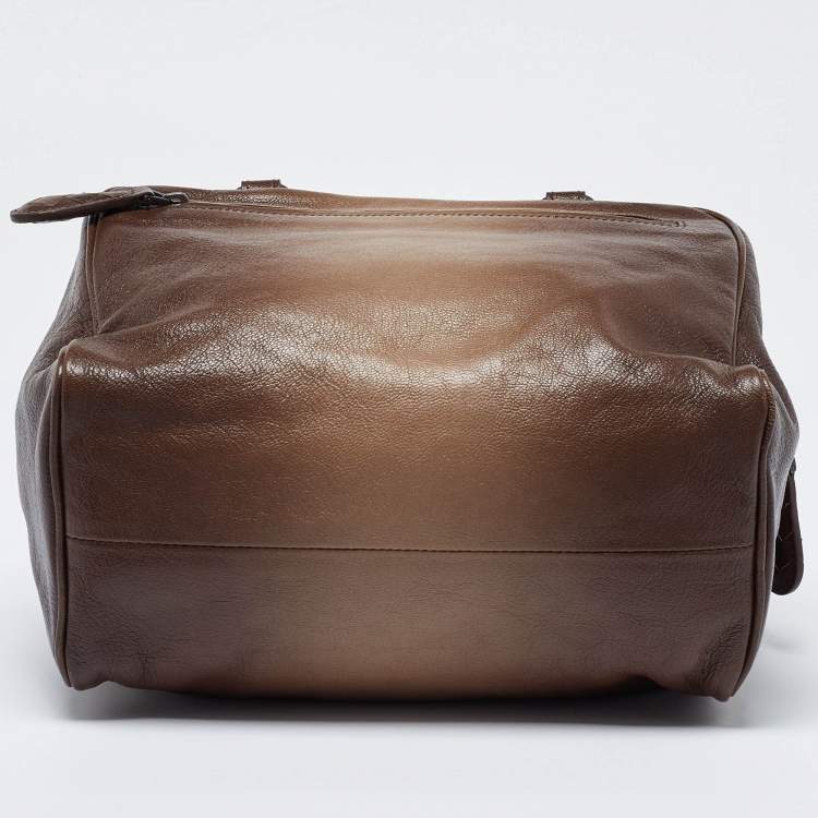Pre Owned Bottega Veneta Brown Ombre Leather Brera Bowler Bag