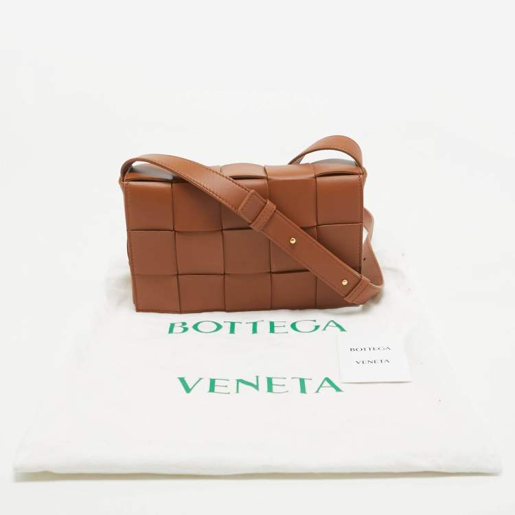 Pre Owned Bottega Veneta Brown Intrecciato Leather Cassette Shoulder Bag