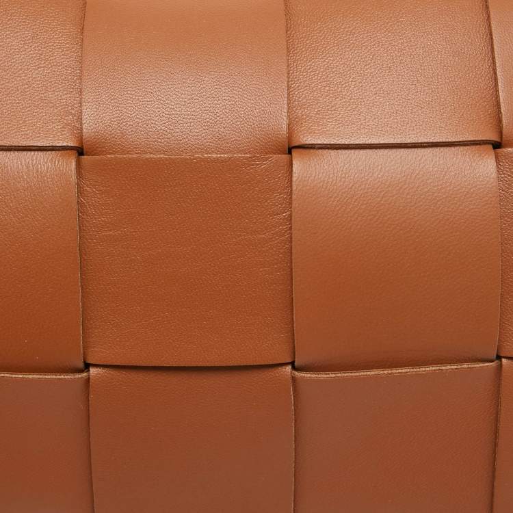 Pre Owned Bottega Veneta Brown Intrecciato Leather Cassette Shoulder Bag