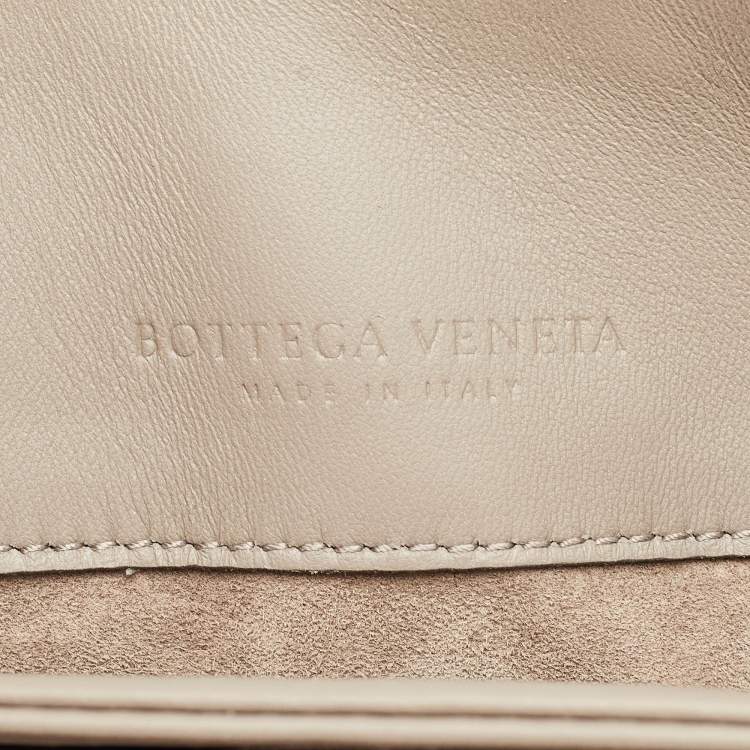 Pre Owned Bottega Veneta Grey Intrecciato Leather Small Olimpia Shoulder Bag