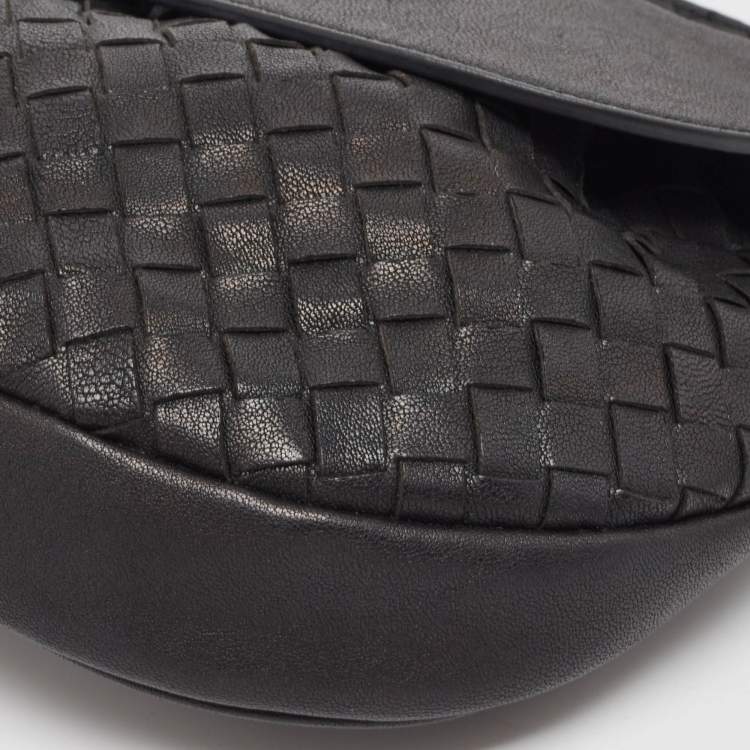 مملوكة مسبقًا Bottega Veneta Black Intrecciato Leather Belt Bag