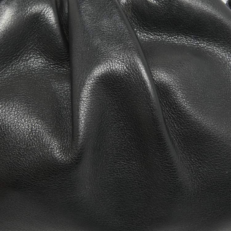 Pre Owned Bottega Veneta Black Leather Mini The Pouch Bag