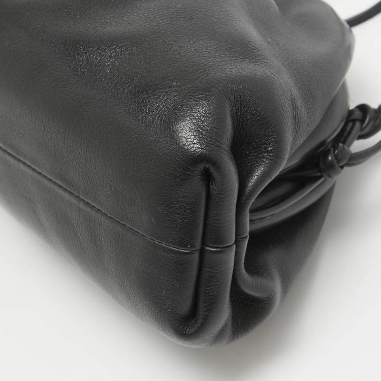 Pre Owned Bottega Veneta Black Leather Mini The Pouch Bag