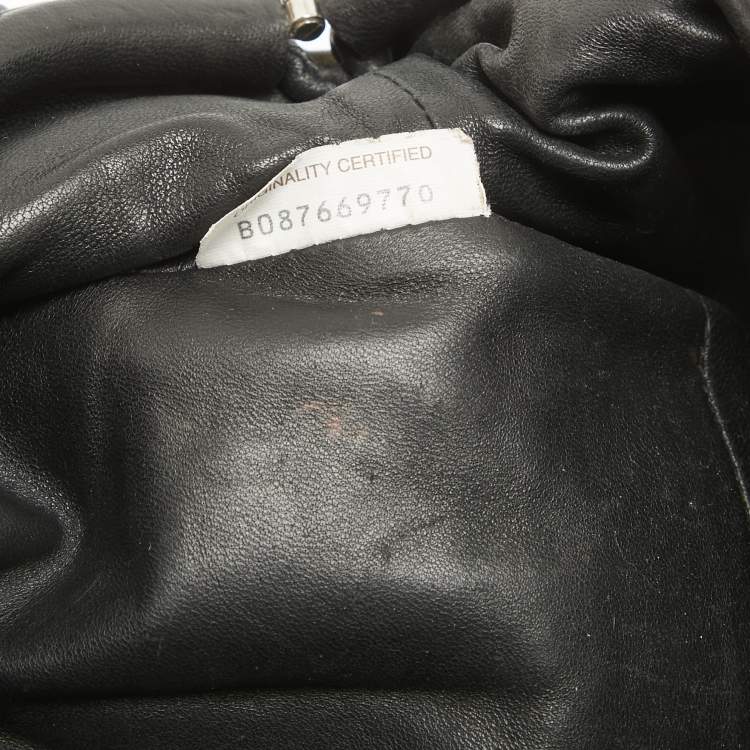 Pre Owned Bottega Veneta Black Intrecciato Leather Mini The Pouch Bag