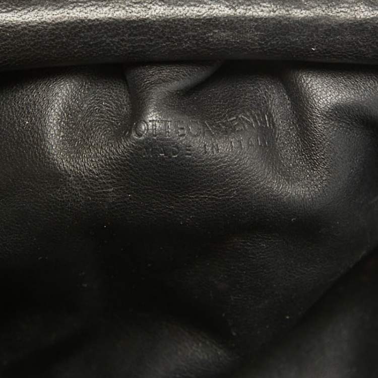 Pre Owned Bottega Veneta Black Intrecciato Leather Mini The Pouch Bag