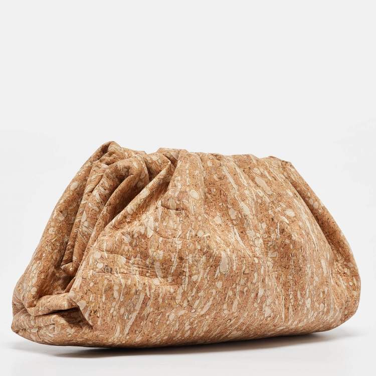 Pre Owned Bottega Veneta Beige Leather The Cork Pouch Clutch