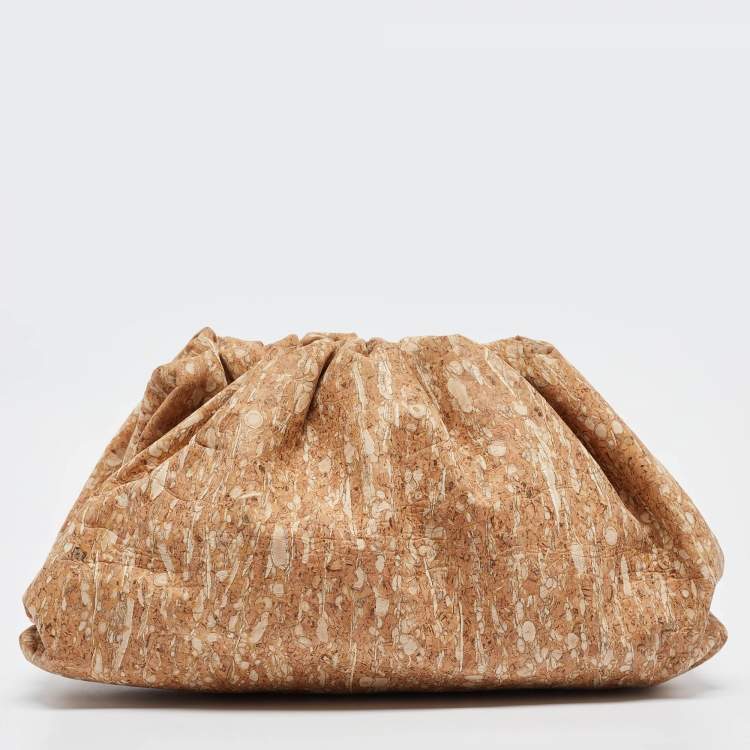 Pre Owned Bottega Veneta Beige Leather The Cork Pouch Clutch