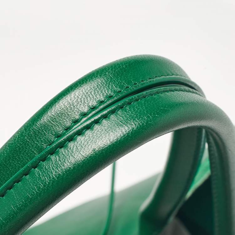 Pre Owned Bottega Veneta Green Intrecciato Leather Medium Arco Tote