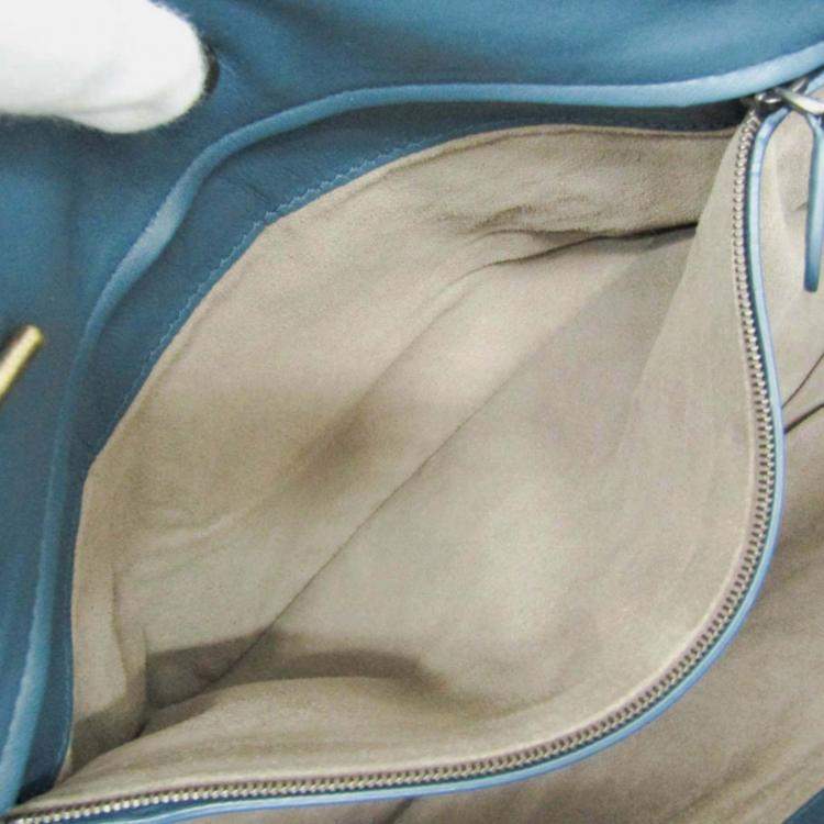 Pre Owned Bottega Veneta Dark green Intrecciato Leather Chain Tote Bag