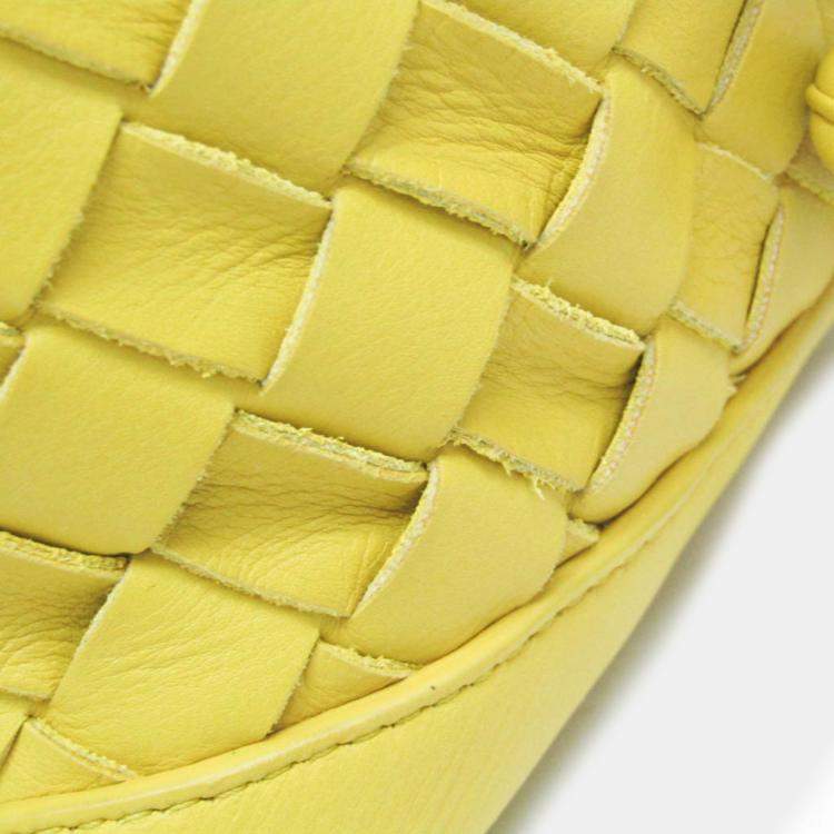 Pre Owned Bottega Veneta Yellow Intrecciato Leather Backpack