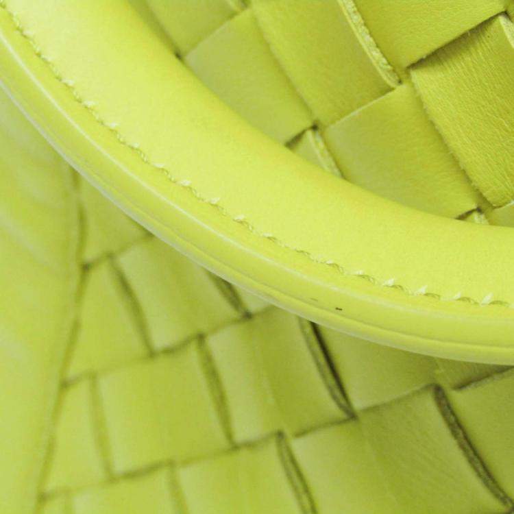 Pre Owned Bottega Veneta Yellow Intrecciato Leather Backpack