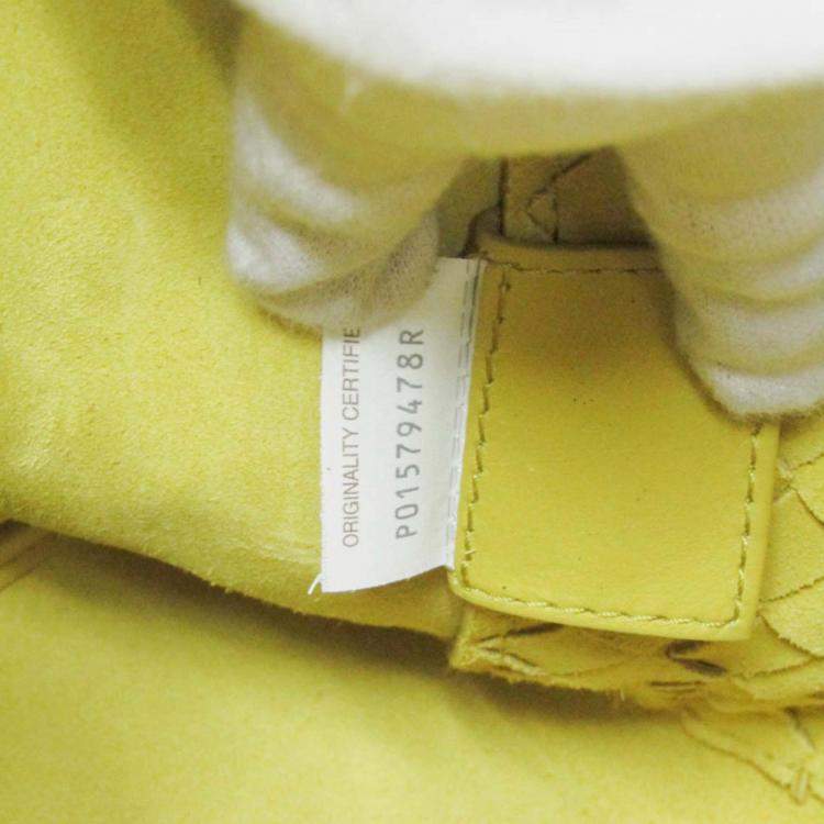 Pre Owned Bottega Veneta Yellow Intrecciato Leather Backpack