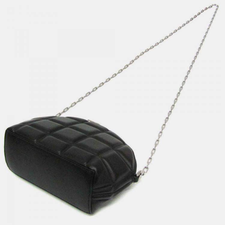 Pre Owned Bottega Veneta Black Padded Nappa Mini Half Moon Top Handle Bag 