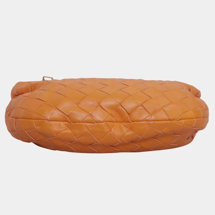 Pre Owned Bottega Veneta Orange Leather Mini Jodie Shoulder Bag