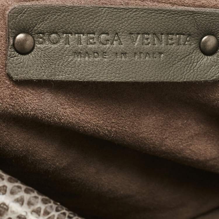 Pre Owned Bottega Veneta Grey Intrecciato Leather and Karung Leather Shoulder Bag