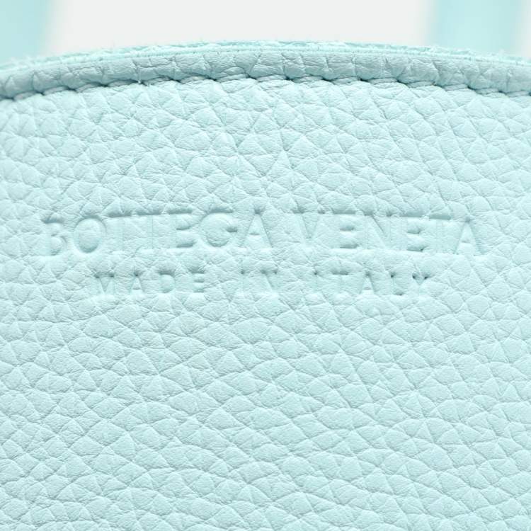 Pre Owned Bottega Veneta Blue Intrecciato Leather Mini Arco Tote