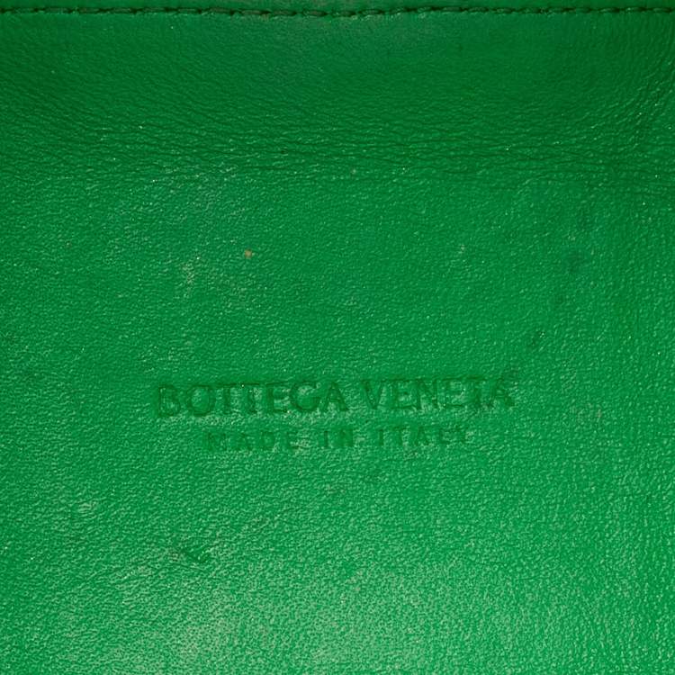 Pre Owned Bottega Veneta Dark Green Intreccio Leather Small Arco Tote
