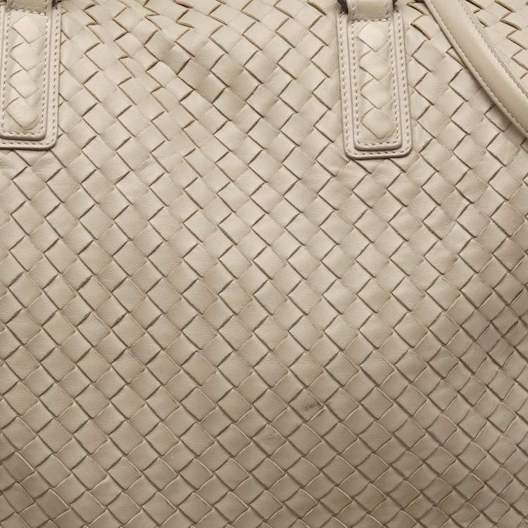 Pre Owned Bottega Veneta Grey Intrecciato Nappa Leather Maxi Convertible Tote