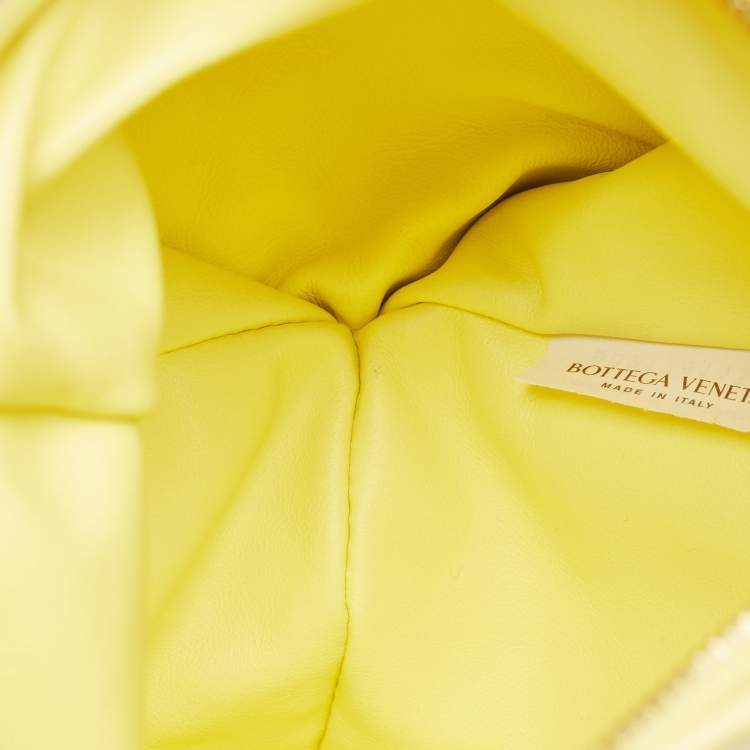 Pre Owned Bottega Veneta Yellow Leather BV Twist Clutch Bag