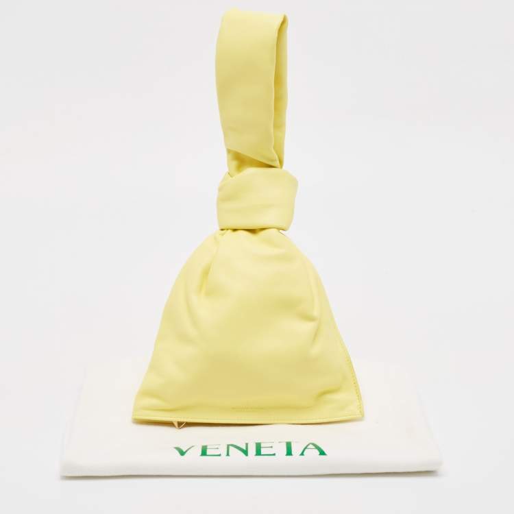 Pre Owned Bottega Veneta Yellow Leather BV Twist Clutch Bag